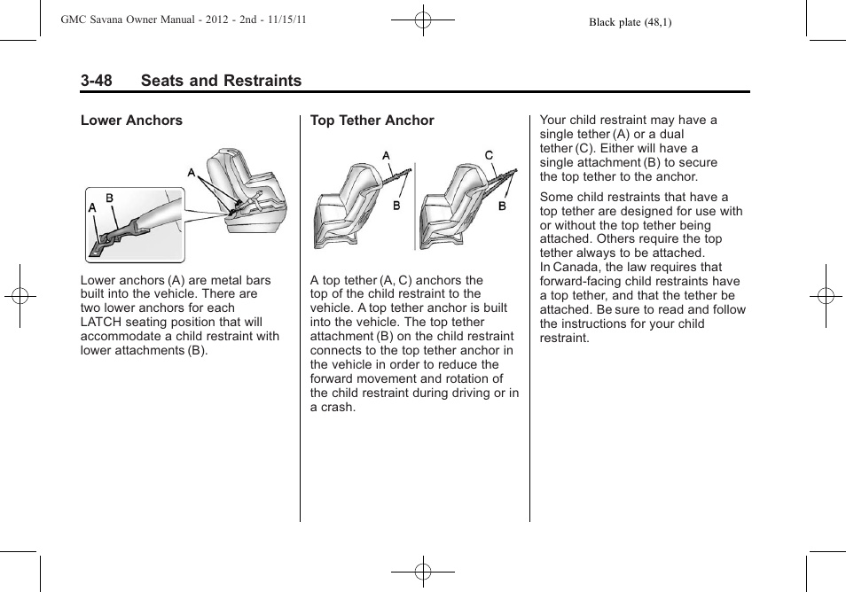 GMC 2012 Savana User Manual | Page 96 / 424