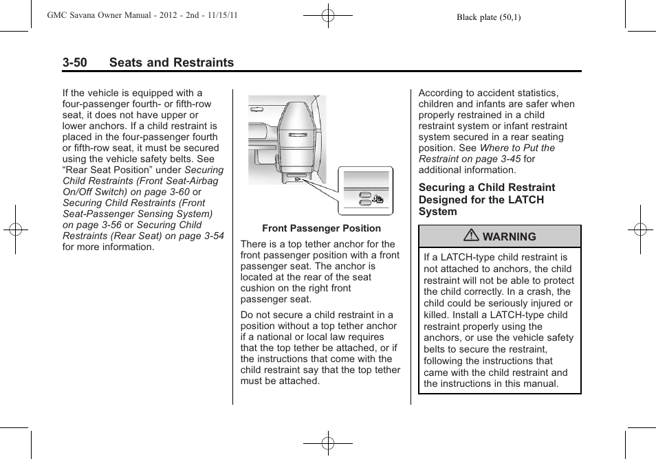 GMC 2012 Savana User Manual | Page 98 / 424