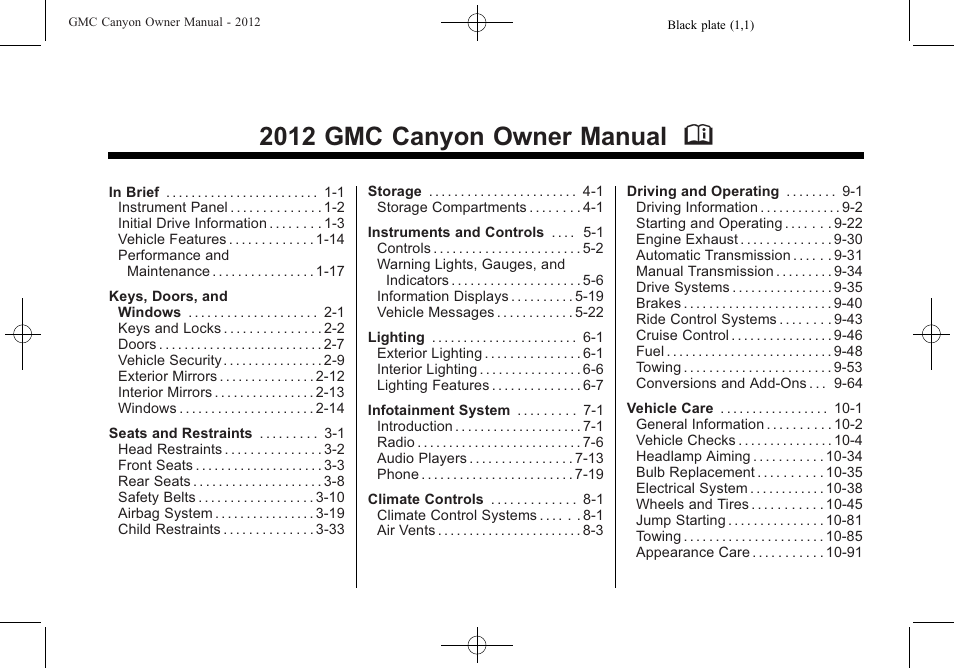 GMC 2012 Canyon User Manual | 386 pages