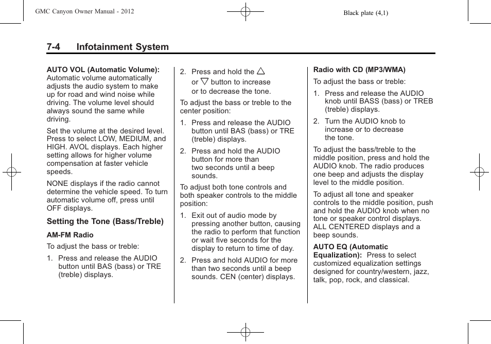 4 infotainment system | GMC 2012 Canyon User Manual | Page 146 / 386