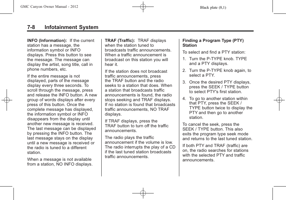 8 infotainment system | GMC 2012 Canyon User Manual | Page 150 / 386