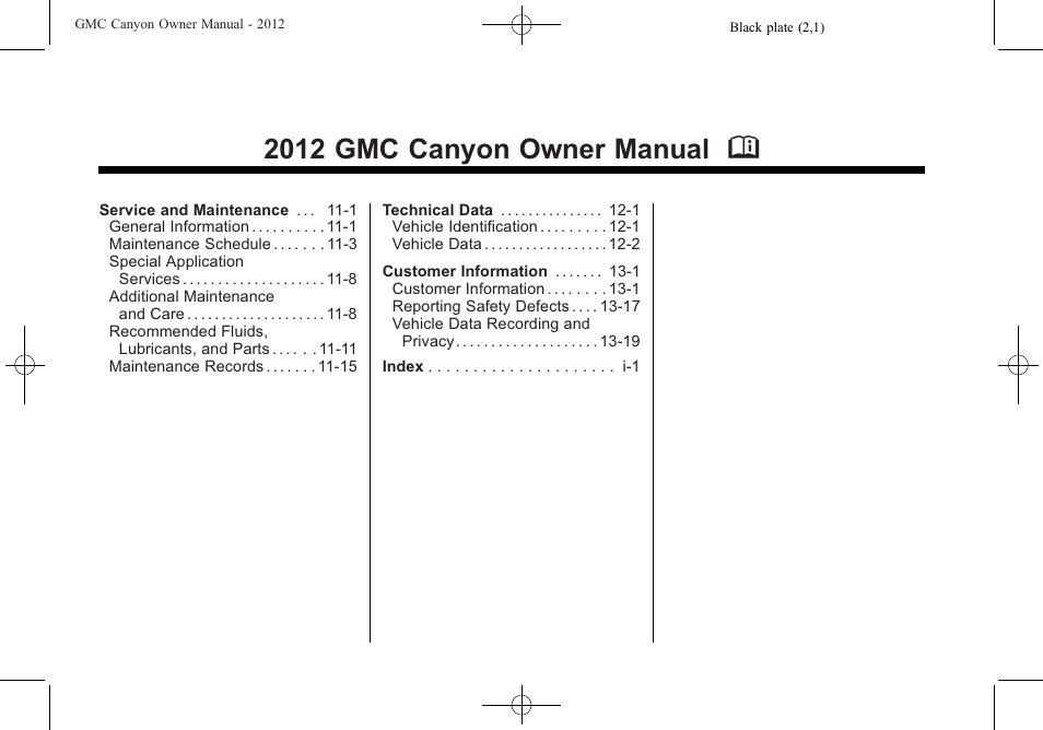 2012 gmc canyon owner manual m | GMC 2012 Canyon User Manual | Page 2 / 386