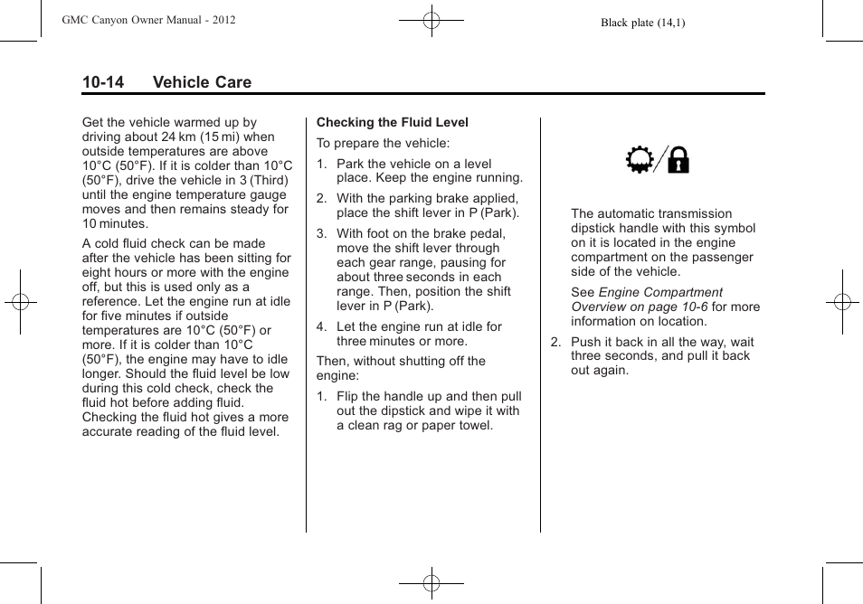 14 vehicle care | GMC 2012 Canyon User Manual | Page 250 / 386