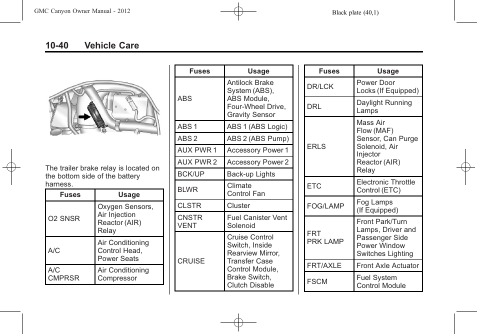 40 vehicle care | GMC 2012 Canyon User Manual | Page 276 / 386