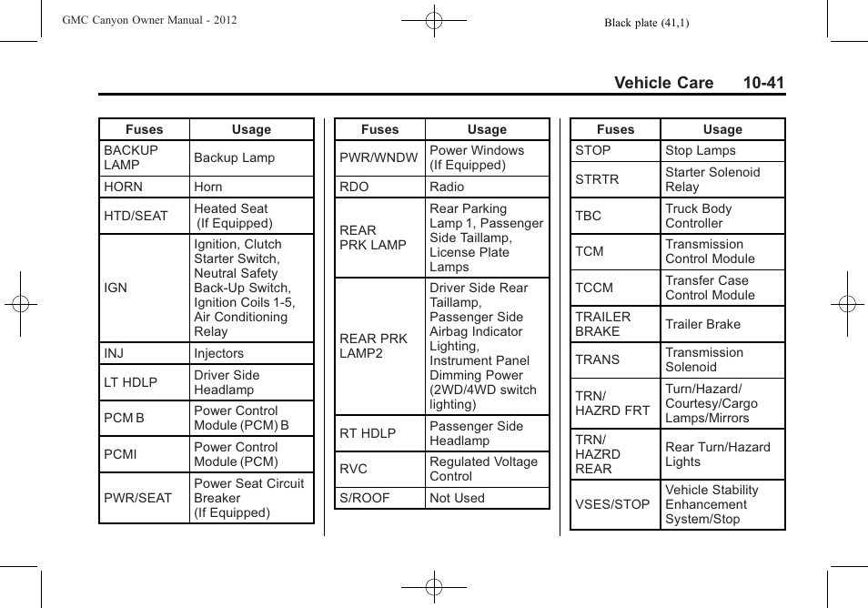 Vehicle care 10-41 | GMC 2012 Canyon User Manual | Page 277 / 386