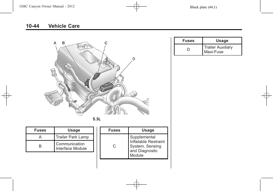 44 vehicle care | GMC 2012 Canyon User Manual | Page 280 / 386