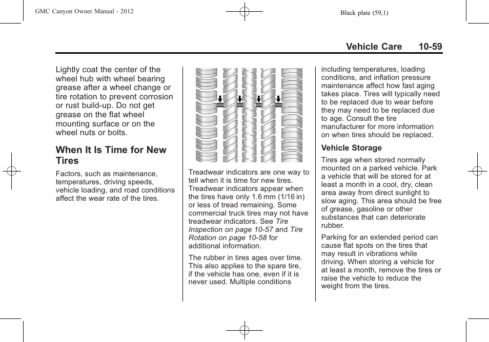 When it is time for new tires, When it is time for new, Tires -59 | GMC 2012 Canyon User Manual | Page 295 / 386