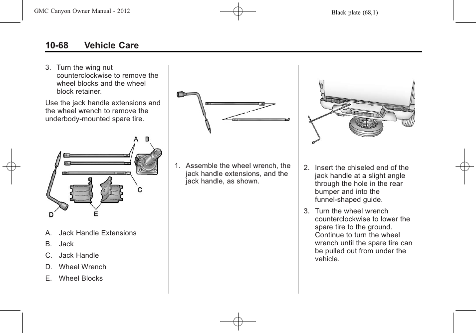 68 vehicle care | GMC 2012 Canyon User Manual | Page 304 / 386