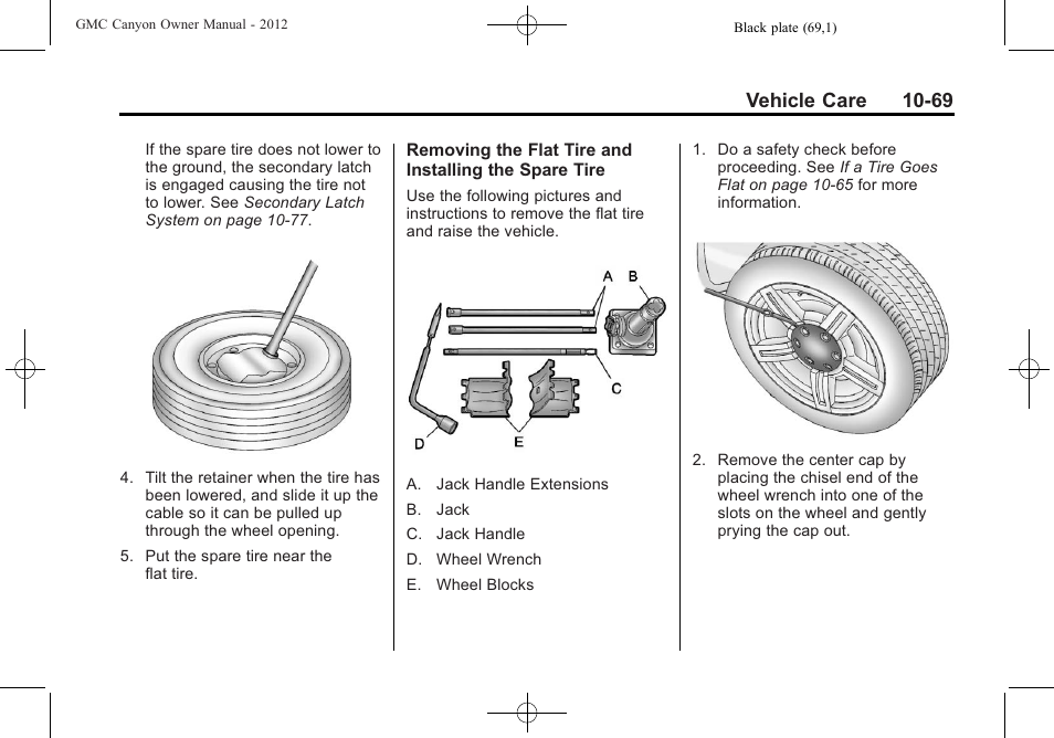 Vehicle care 10-69 | GMC 2012 Canyon User Manual | Page 305 / 386