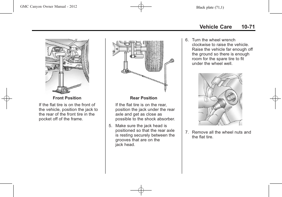 Vehicle care 10-71 | GMC 2012 Canyon User Manual | Page 307 / 386