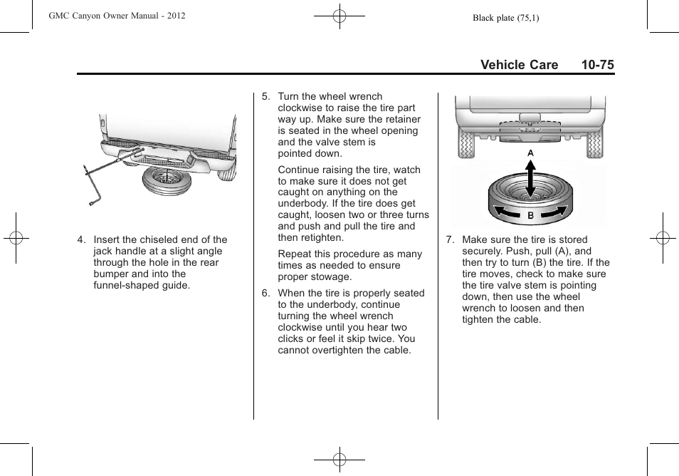 Vehicle care 10-75 | GMC 2012 Canyon User Manual | Page 311 / 386