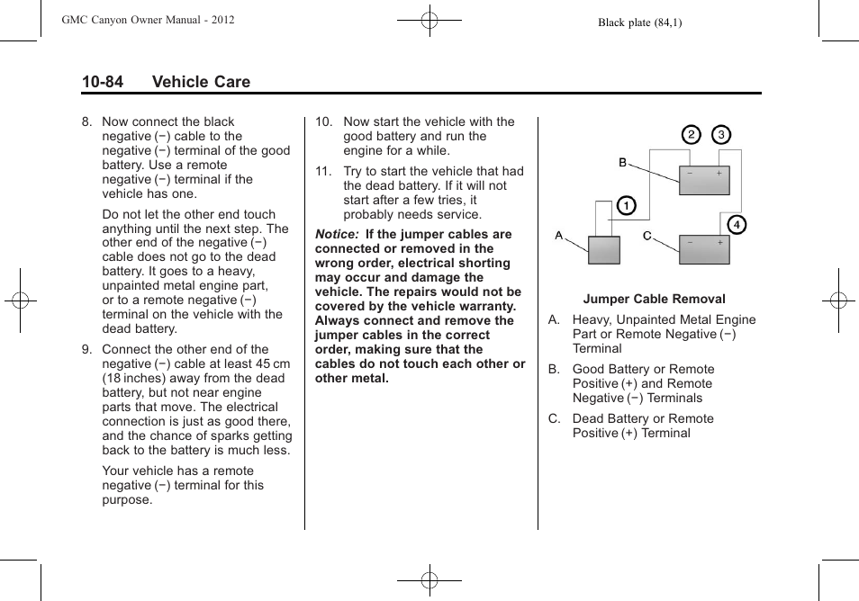 84 vehicle care | GMC 2012 Canyon User Manual | Page 320 / 386