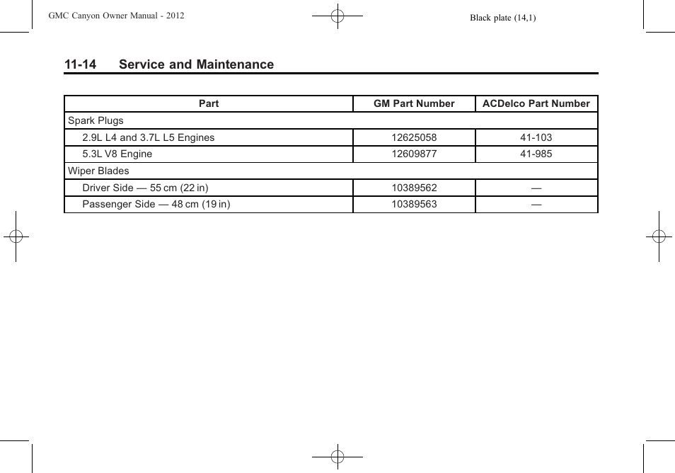 14 service and maintenance | GMC 2012 Canyon User Manual | Page 346 / 386