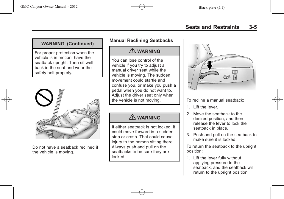 GMC 2012 Canyon User Manual | Page 49 / 386