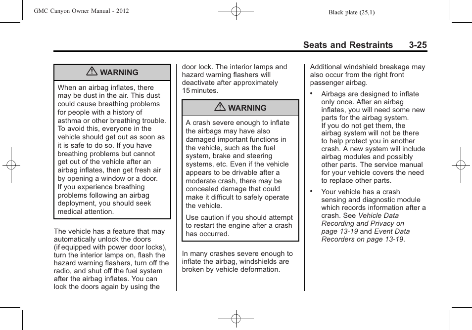 GMC 2012 Canyon User Manual | Page 69 / 386