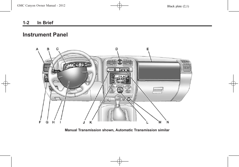 Instrument panel, Instrument panel -2 | GMC 2012 Canyon User Manual | Page 8 / 386