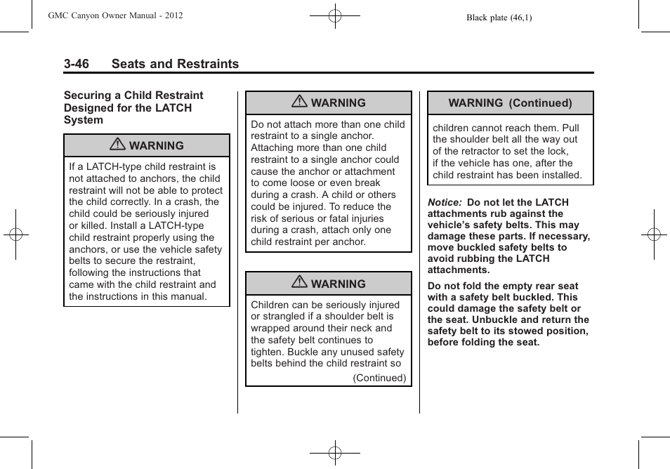 GMC 2012 Canyon User Manual | Page 90 / 386