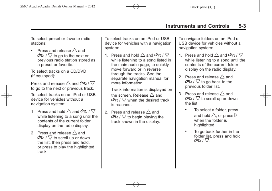GMC 2012 Acadia User Manual | Page 119 / 456