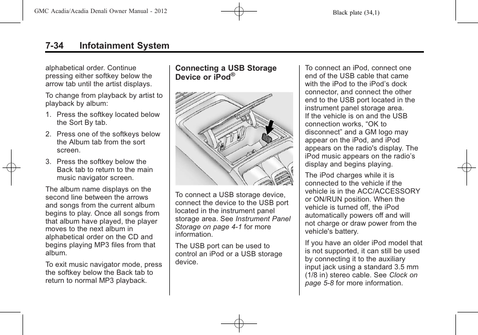 34 infotainment system | GMC 2012 Acadia User Manual | Page 214 / 456