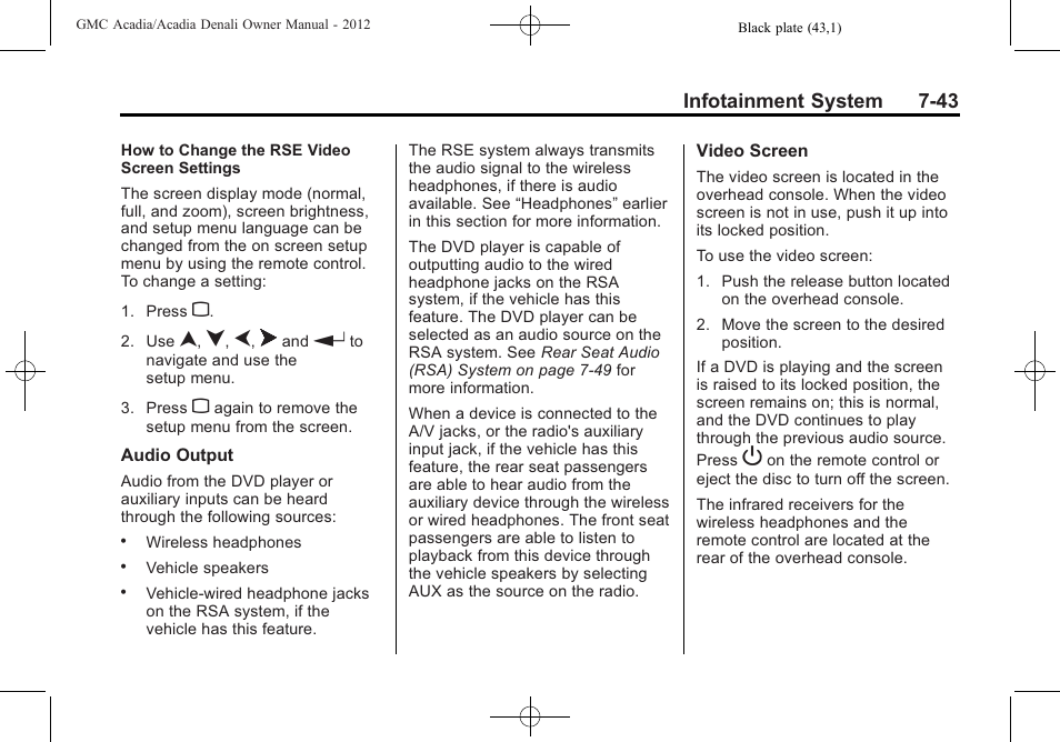 GMC 2012 Acadia User Manual | Page 223 / 456