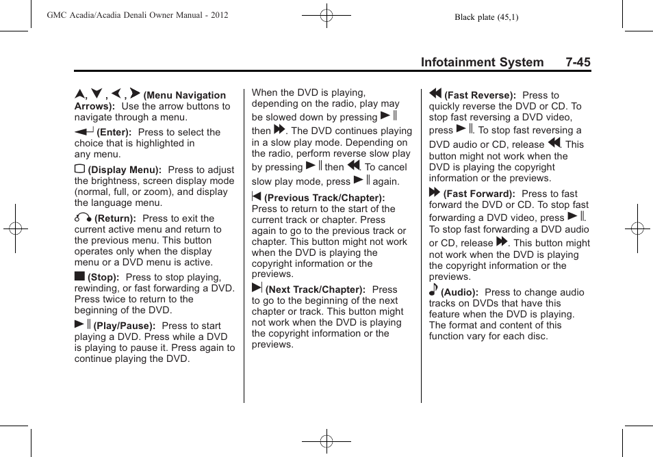 GMC 2012 Acadia User Manual | Page 225 / 456