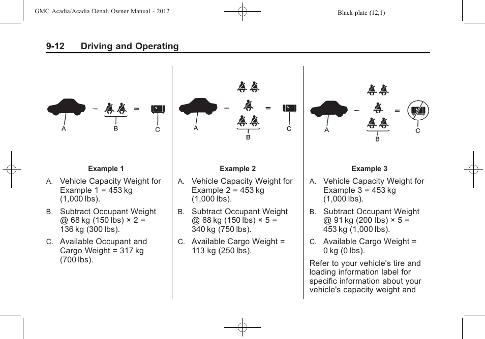 12 driving and operating | GMC 2012 Acadia User Manual | Page 266 / 456