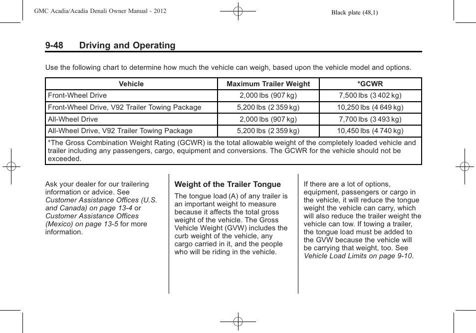 48 driving and operating | GMC 2012 Acadia User Manual | Page 302 / 456