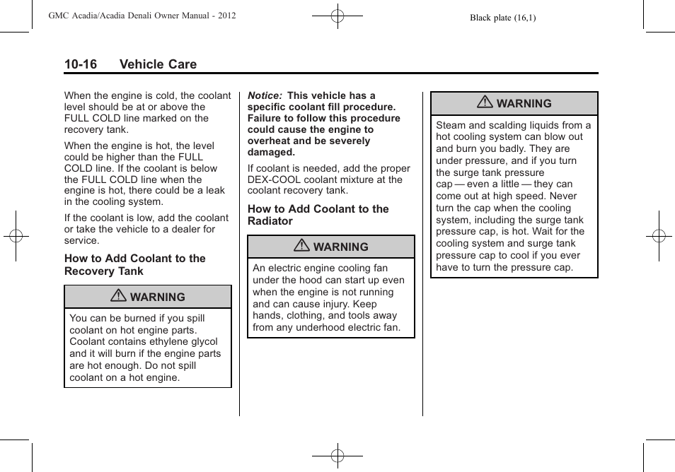 GMC 2012 Acadia User Manual | Page 322 / 456
