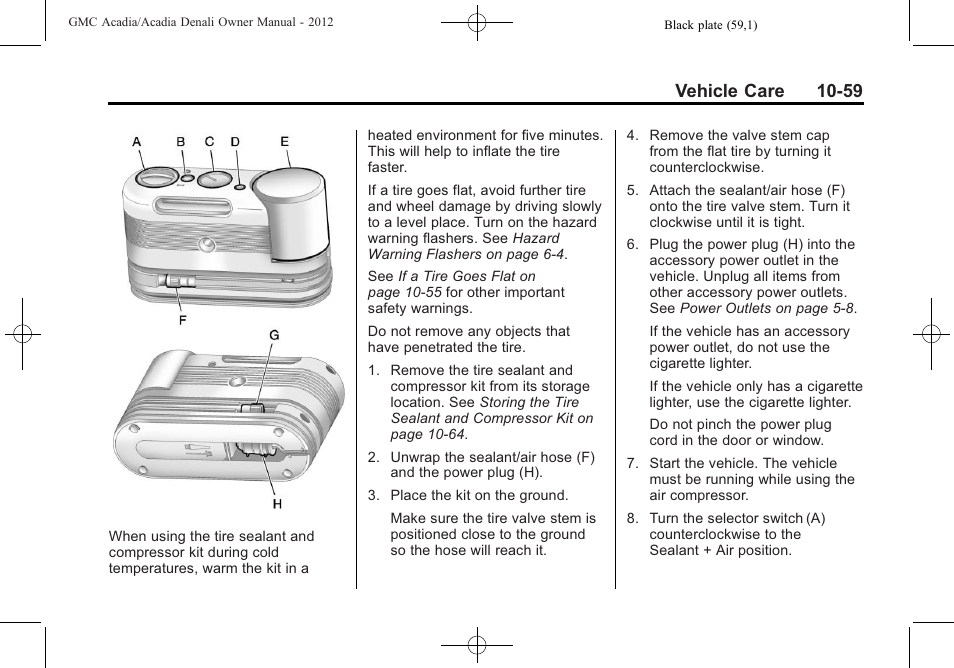 Vehicle care 10-59 | GMC 2012 Acadia User Manual | Page 365 / 456