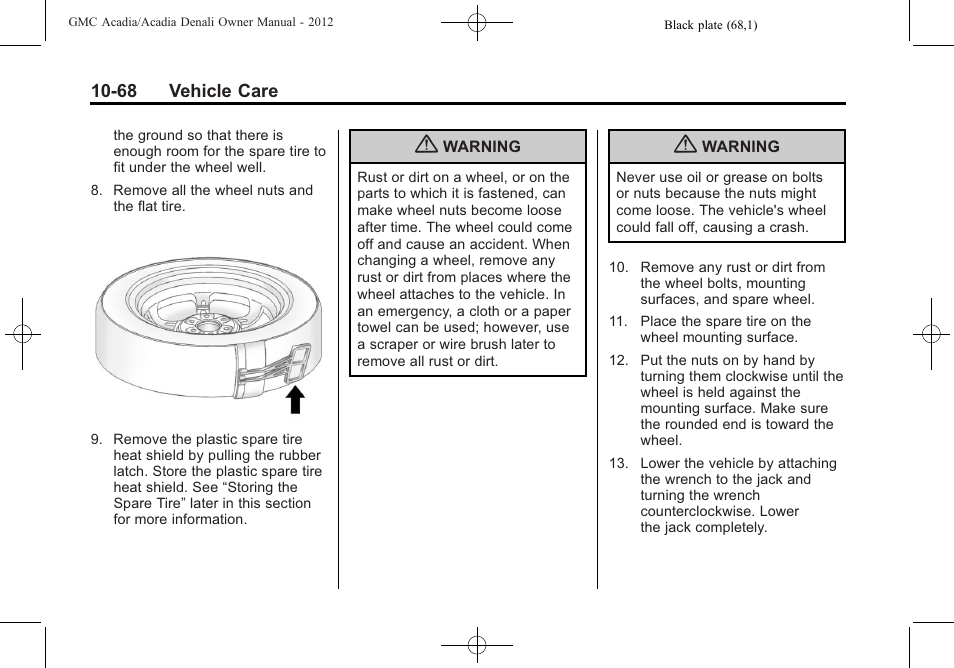 GMC 2012 Acadia User Manual | Page 374 / 456