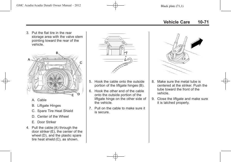 Vehicle care 10-71 | GMC 2012 Acadia User Manual | Page 377 / 456