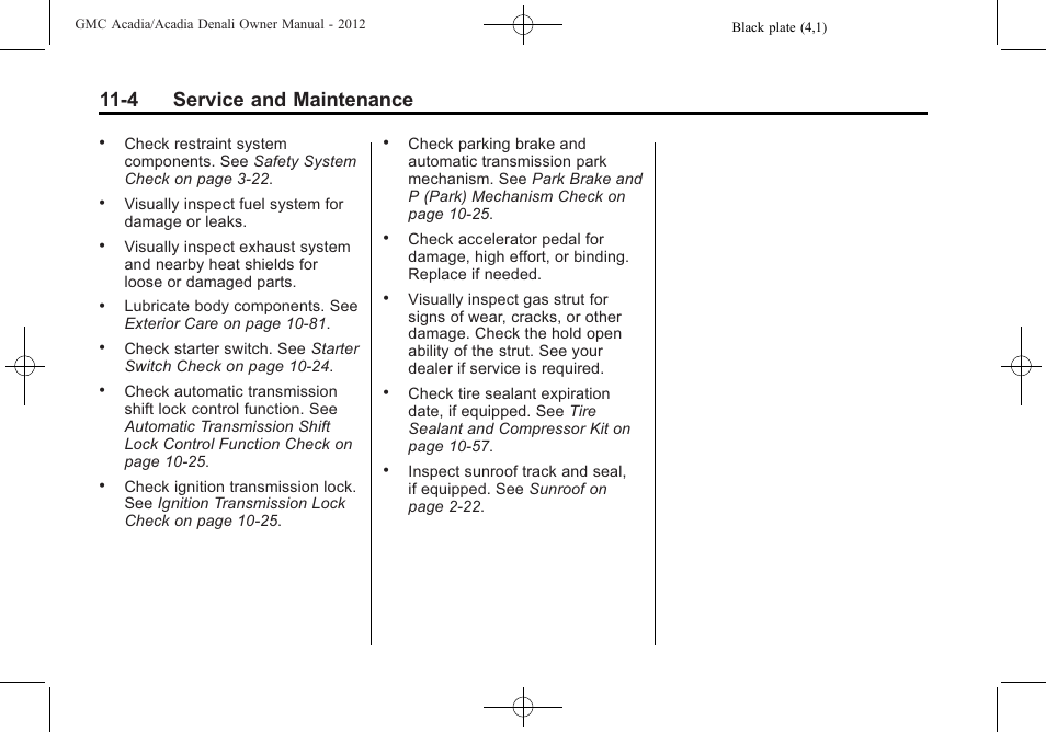 4 service and maintenance | GMC 2012 Acadia User Manual | Page 398 / 456
