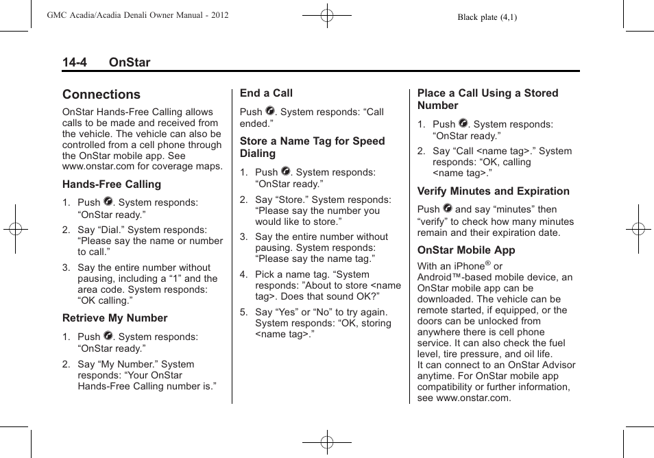Connections, Connections -4, Comprehensive | GMC 2012 Acadia User Manual | Page 440 / 456