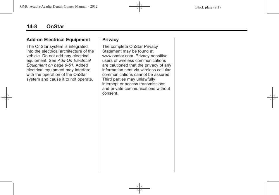 GMC 2012 Acadia User Manual | Page 444 / 456