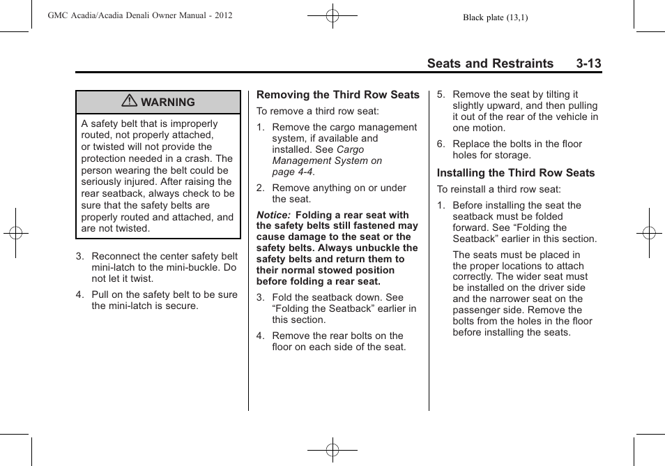 GMC 2012 Acadia User Manual | Page 67 / 456