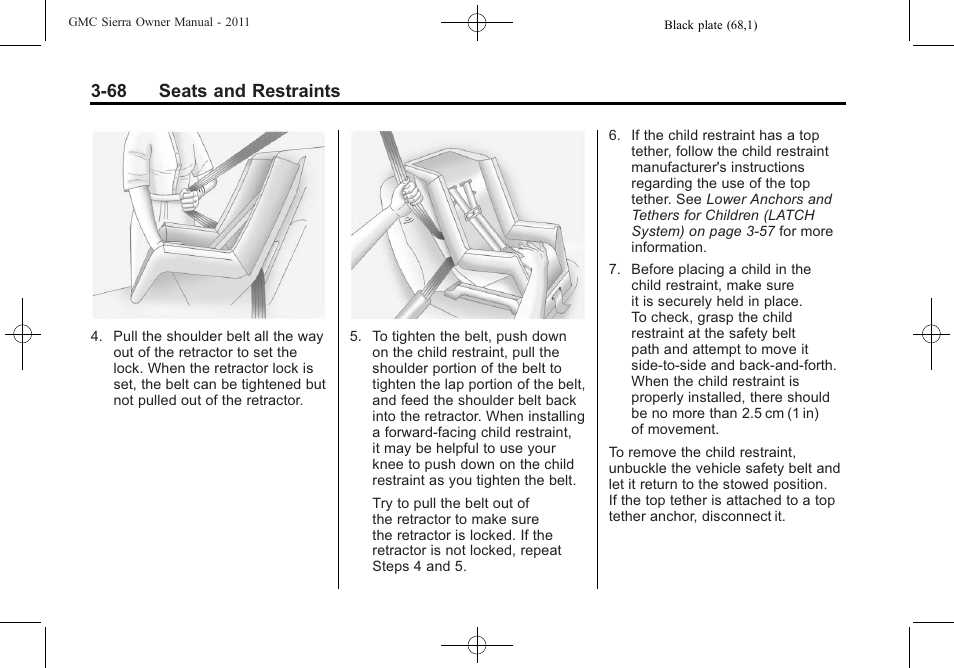 68 seats and restraints | GMC 2011 Sierra User Manual | Page 136 / 594