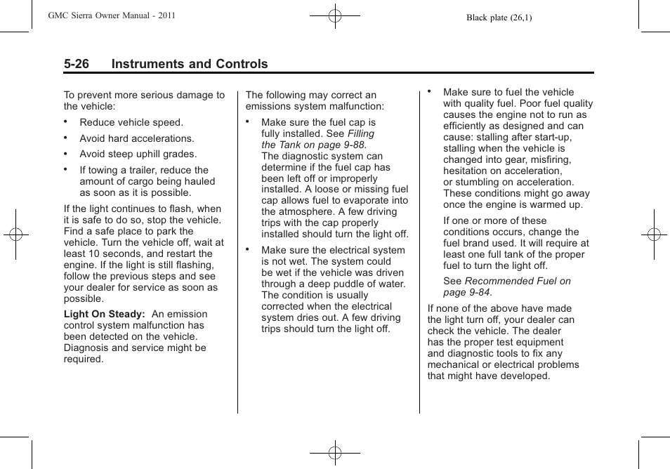 26 instruments and controls | GMC 2011 Sierra User Manual | Page 174 / 594