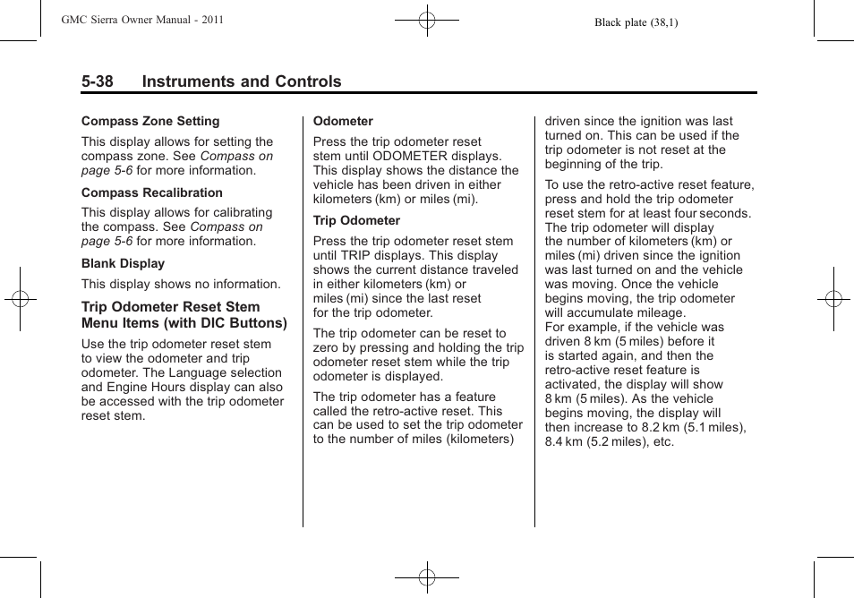 38 instruments and controls | GMC 2011 Sierra User Manual | Page 186 / 594