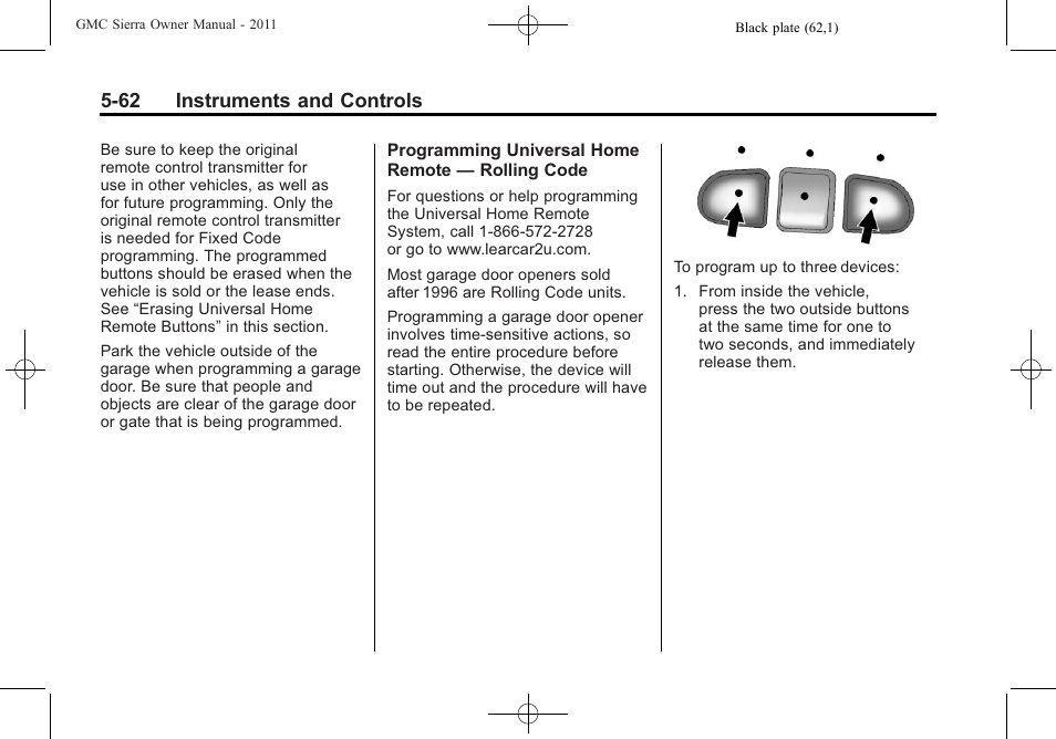 62 instruments and controls | GMC 2011 Sierra User Manual | Page 210 / 594