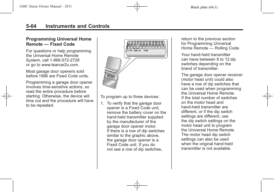 64 instruments and controls | GMC 2011 Sierra User Manual | Page 212 / 594