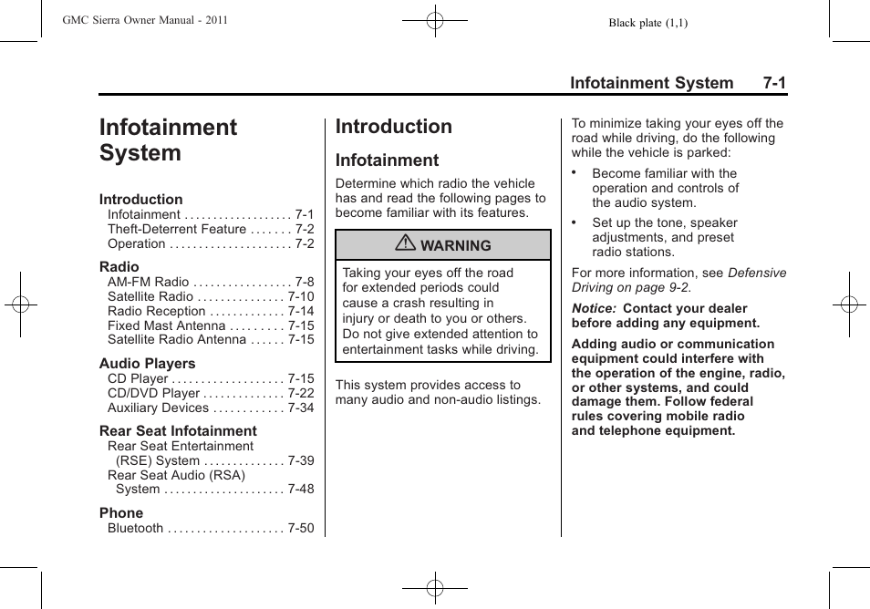 Infotainment system, Introduction, Infotainment | Infotainment system -1, Introduction -1, Add-ons | GMC 2011 Sierra User Manual | Page 227 / 594