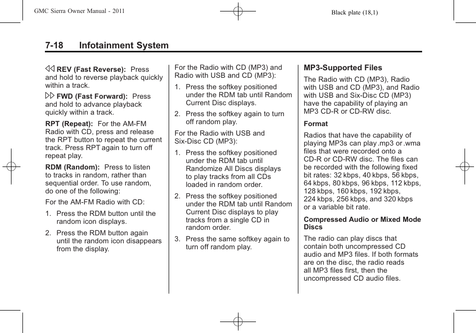 18 infotainment system | GMC 2011 Sierra User Manual | Page 244 / 594