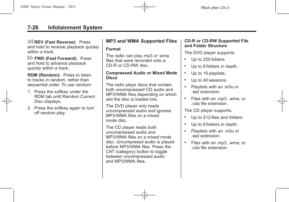 26 infotainment system | GMC 2011 Sierra User Manual | Page 252 / 594