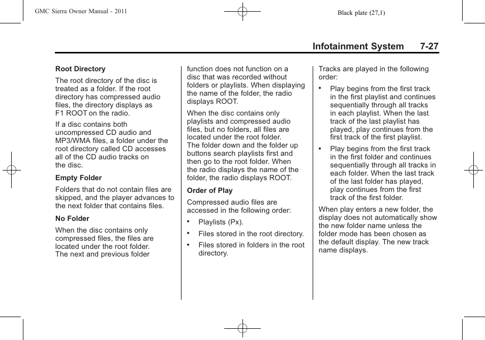 Infotainment system 7-27 | GMC 2011 Sierra User Manual | Page 253 / 594