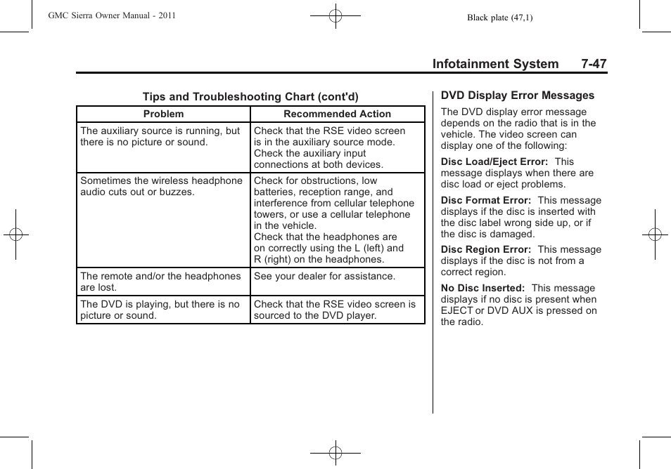 Infotainment system 7-47 | GMC 2011 Sierra User Manual | Page 273 / 594