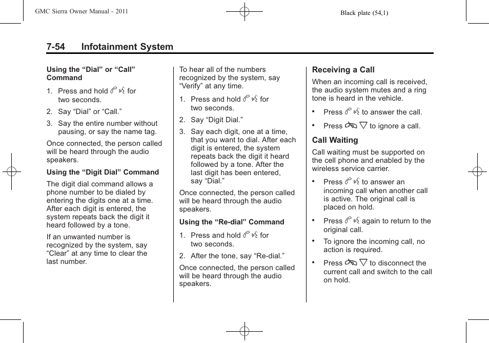 54 infotainment system | GMC 2011 Sierra User Manual | Page 280 / 594