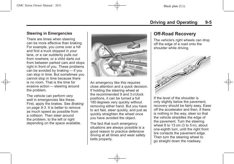 Off-road recovery, Off-road recovery -5 | GMC 2011 Sierra User Manual | Page 299 / 594