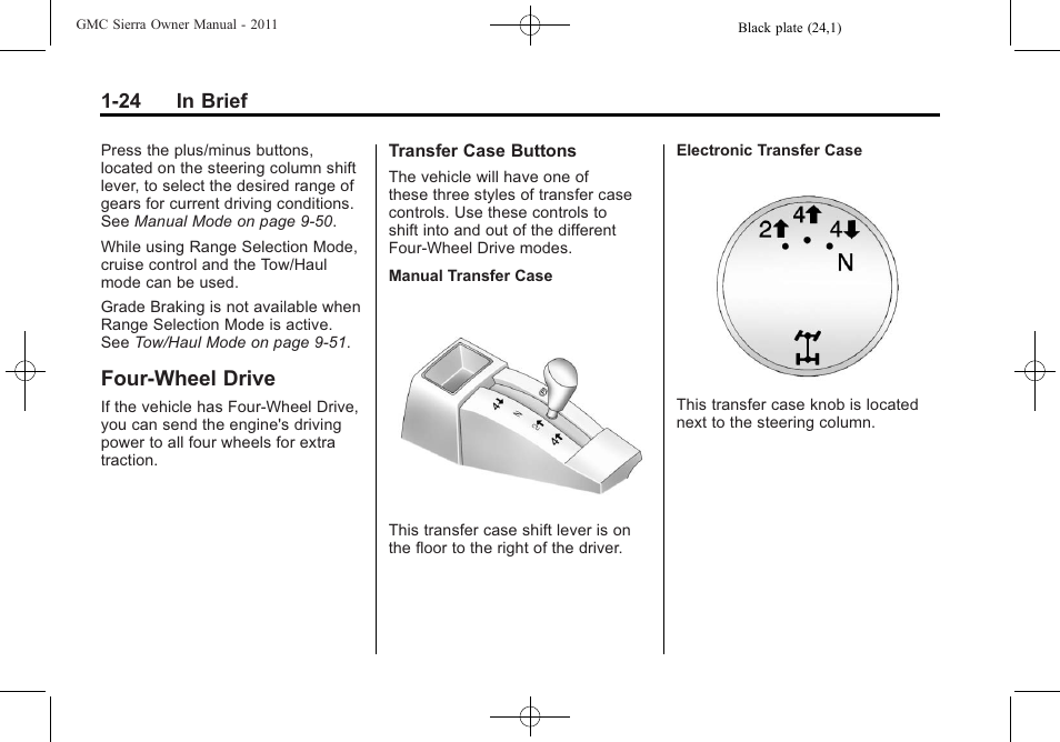 Four-wheel drive, Drive -24 | GMC 2011 Sierra User Manual | Page 30 / 594