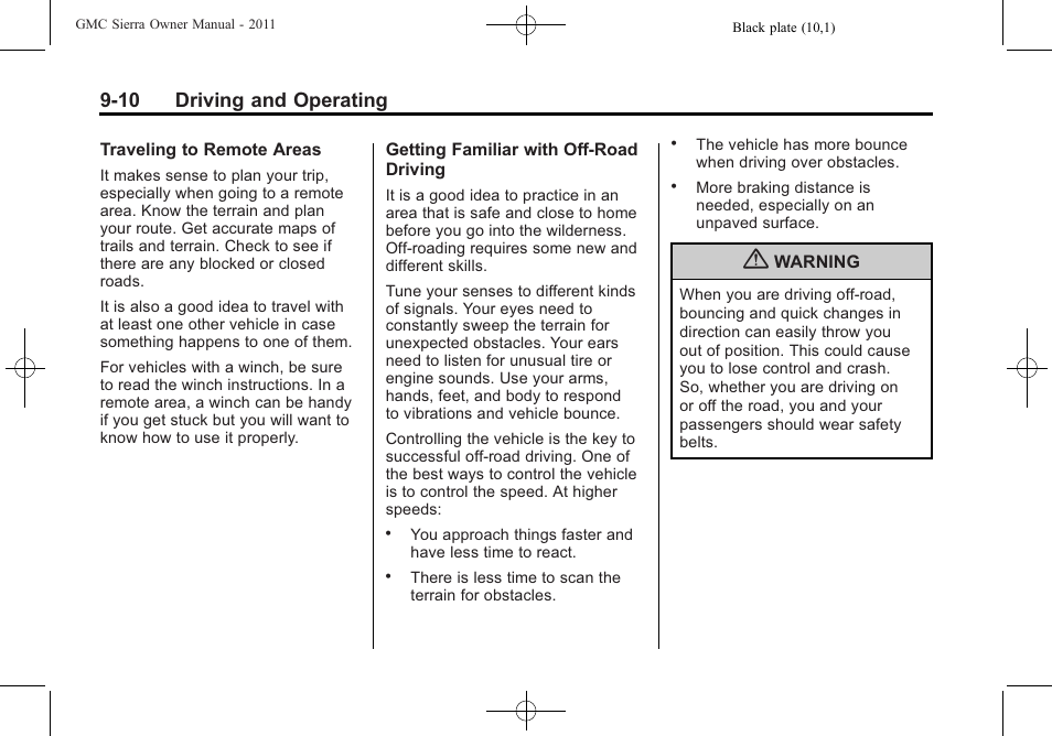 10 driving and operating | GMC 2011 Sierra User Manual | Page 304 / 594