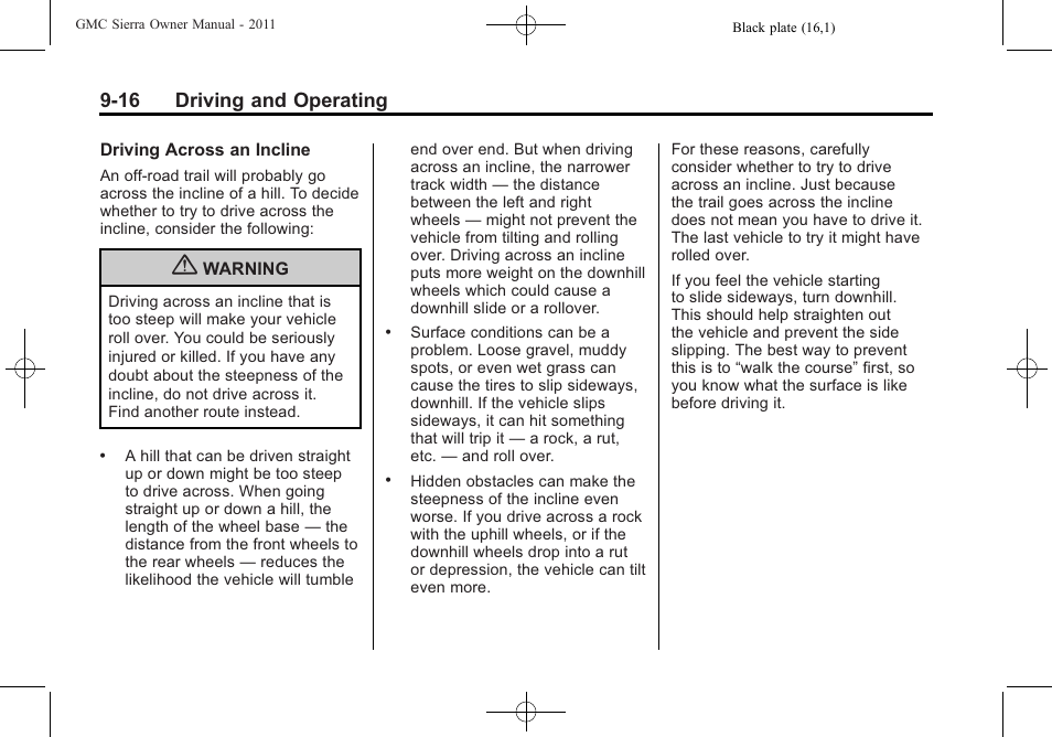 16 driving and operating | GMC 2011 Sierra User Manual | Page 310 / 594